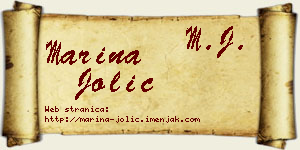 Marina Jolić vizit kartica
